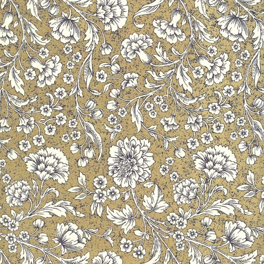 Golden Chrysanthemums Floral Print Paper ~ Rossi Italy 
